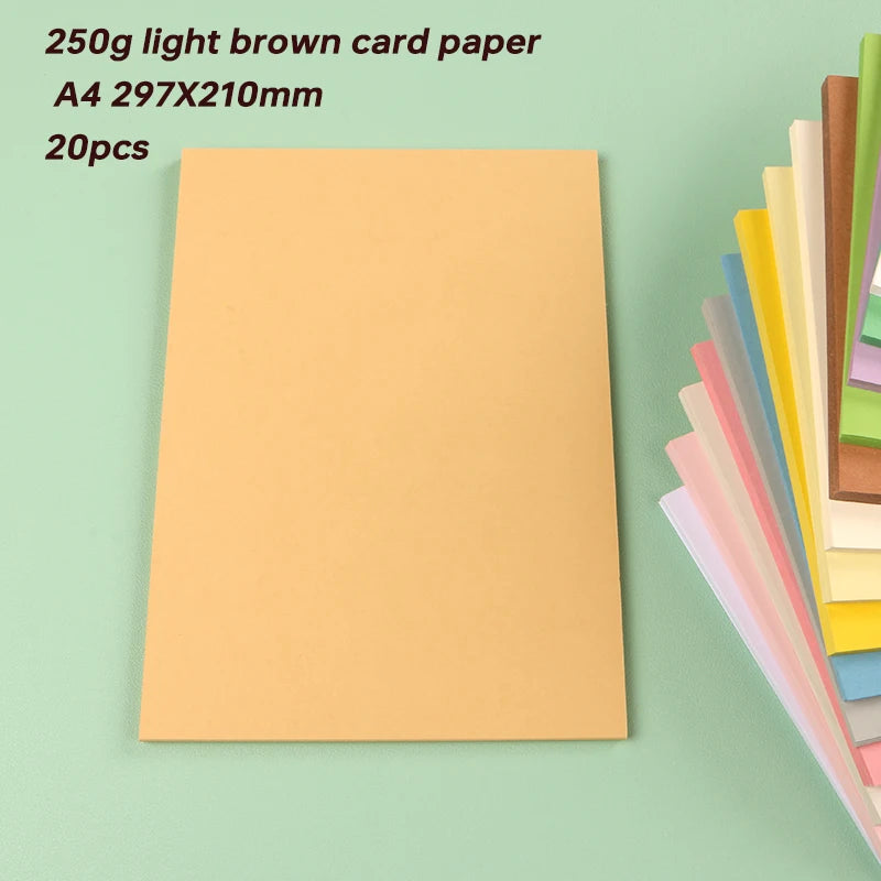 DUOFEN 250G Color Paper Card Delicate Writable A4 Hard Paper Thick Paper for DIY Papercraft Projects Scrapbook Paper Album