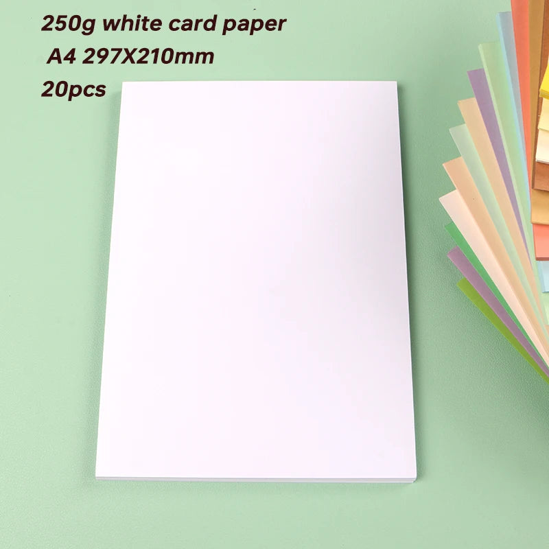 DUOFEN 250G Color Paper Card Delicate Writable A4 Hard Paper Thick Paper for DIY Papercraft Projects Scrapbook Paper Album