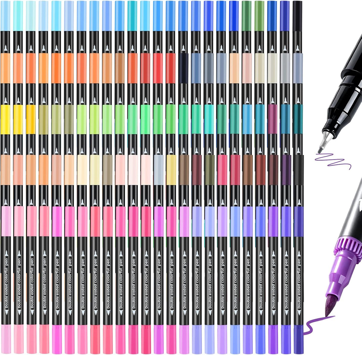 120Colors Art Markers for Adults, Fine Tip & Brush Pen Set for Coloring Books, Drawing, Watercolour Markers Pens, Artist Markers