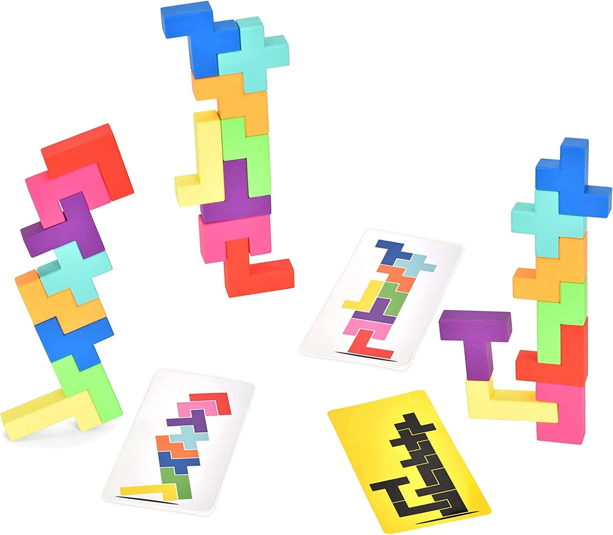 BUILDZI by  - the Fast Stacking Building Block Game for the Whole Family - 2 to 4 Players Ages 6 to 96 - plus Fun Party Games for up to 8 Players