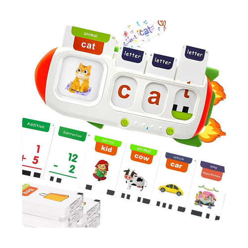 Alphabet Talking Flash Cards & Math Games for Kids 2-8, Speech Therapy Toys, ABC Learning Toys, 56 Math Flashcards & 106 CVC Word Games, Preschool Kindergarten Gifts for Boys & Girls