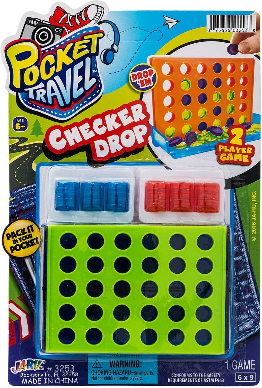 Pocket Travel Mini Four in a Row Game (24 Units) Pocket Size Travel Games & Family Board Games. Outdoor & Indoor Recess Toys. Classic Checkers Drop Party Favors. 3253-24S